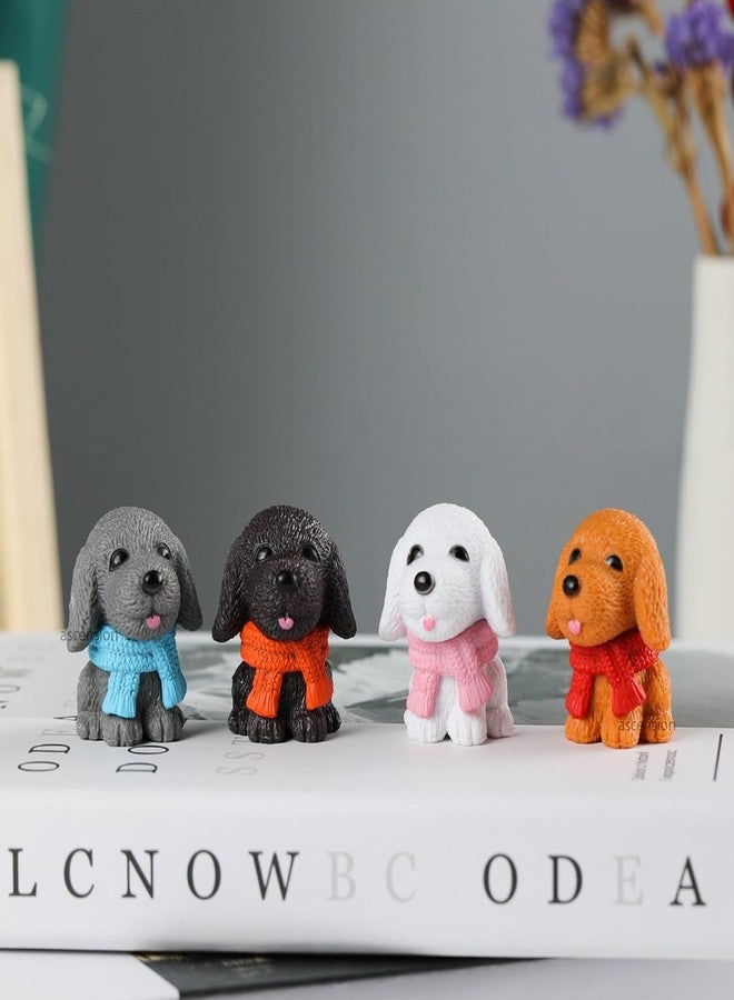 ascension 4 Pieces of Dogs Miniature Set Unique Gifts for Girlfriend Boyfriend Dog Miniature Set for Garden Décor, Living Room, Office, Restaurant Decoration, Doll House Decor - Image 1